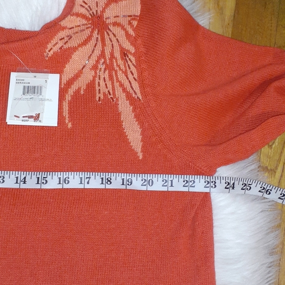 NWT True Beauty By Emme Orange Sweater Plus 1x - Picture 4 of 9